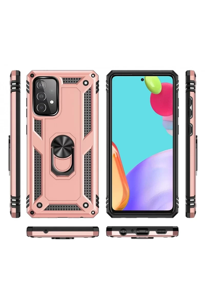 Samsung Galaxy A23 4G Kılıf Sofya Yüzüklü Silikon Kapak - Rose