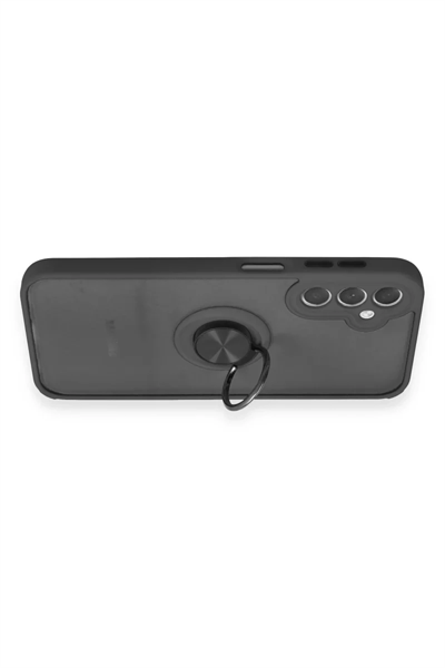Samsung Galaxy A24 4G Kılıf Montreal Yüzüklü Silikon Kapak - Siyah