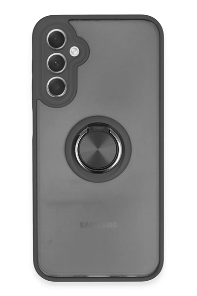 Samsung Galaxy A24 4G Kılıf Montreal Yüzüklü Silikon Kapak - Siyah