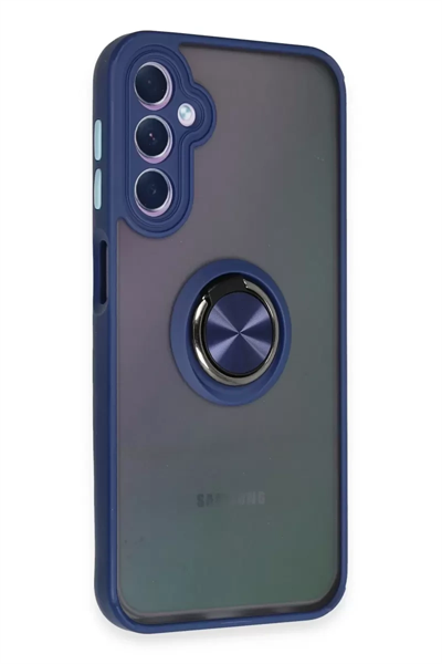 Samsung Galaxy A24 4G Kılıf Montreal Yüzüklü Silikon Kapak - Lacivert