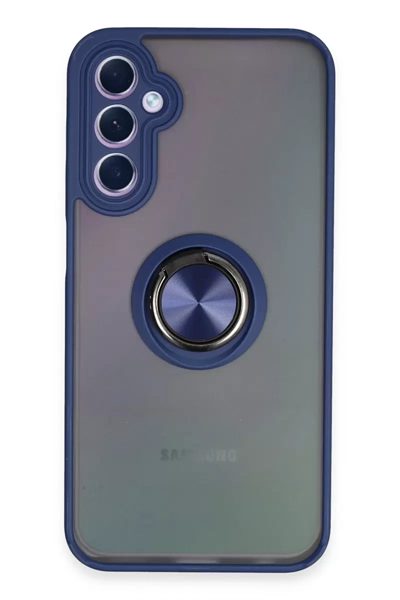 Samsung Galaxy A24 4G Kılıf Montreal Yüzüklü Silikon Kapak - Lacivert