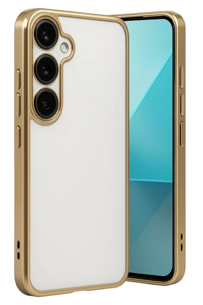 Samsung Galaxy A24 4G Prime Kılıf Lensli Silikon - Gold