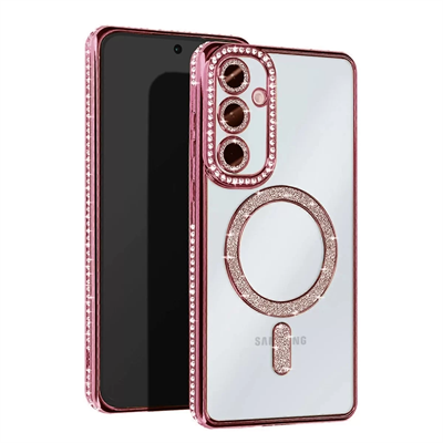 Samsung Galaxy A25 5G Joke Simli Magneticsafe Kılıf - Pembe