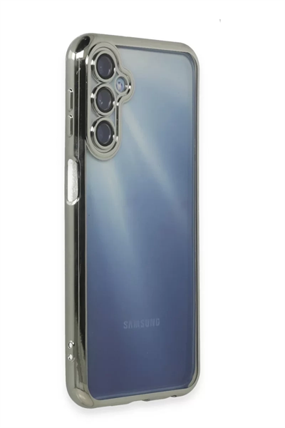 Samsung Galaxy A25 5G Kılıf Lensli Silikon - Gümüş