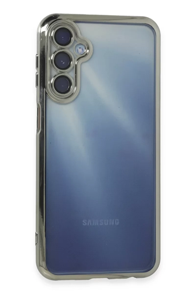 Samsung Galaxy A25 5G Kılıf Lensli Silikon - Gümüş