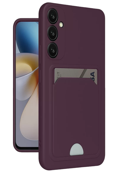 Samsung Galaxy A26 Kılıf Kelvin Kartvizitli Silikon - Derin Mor