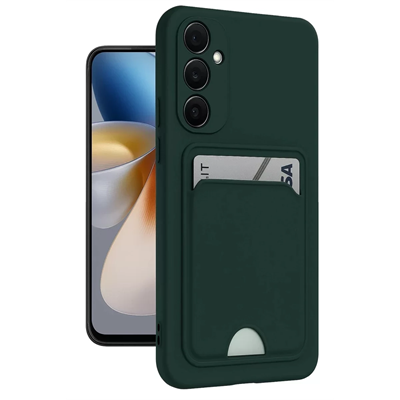 Samsung Galaxy A26 Kılıf Kelvin Kartvizitli Silikon - Koyu Yeşil