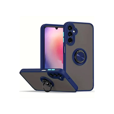 Samsung Galaxy A26 Kılıf Montreal Yüzüklü Silikon Kapak - Lacivert