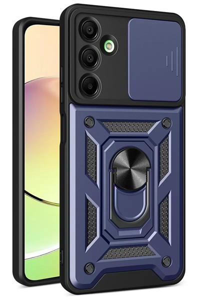 Samsung Galaxy A26 Kılıf Pars Lens Yüzüklü Silikon - Lacivert