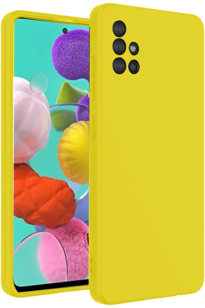 Samsung Galaxy A31 Kılıf Nano içi Kadife Silikon - Sarı