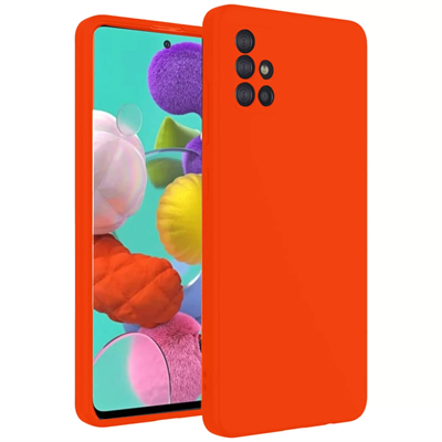 Samsung Galaxy A31 Kılıf Nano içi Kadife Silikon - Turuncu