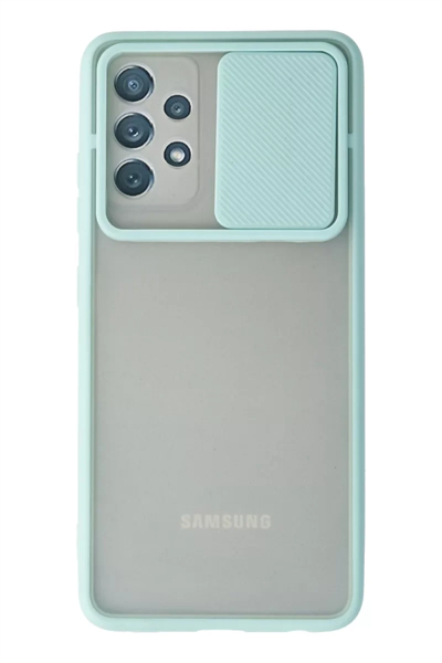 Samsung Galaxy A32 Kılıf Palm Buzlu Kamera Sürgülü Silikon - Turkuaz