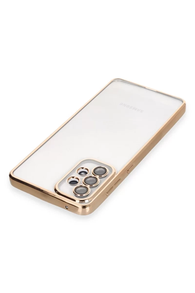 Samsung Galaxy A33 5G Kılıf Lensli Silikon - Gold