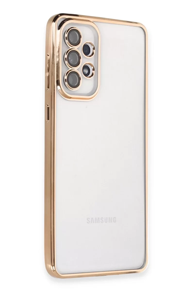 Samsung Galaxy A33 5G Kılıf Lensli Silikon - Gold