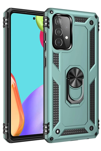 Samsung Galaxy A33 5G Kılıf Sofya Yüzüklü Silikon Kapak - Yeşil
