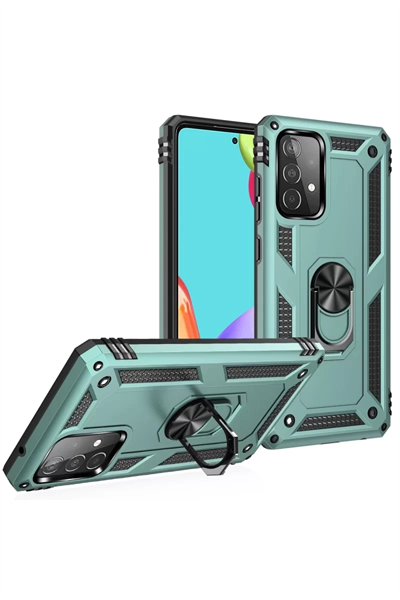 Samsung Galaxy A33 5G Kılıf Sofya Yüzüklü Silikon Kapak - Yeşil
