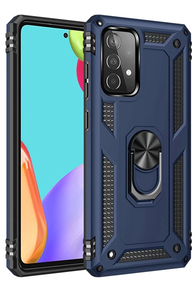Samsung Galaxy A33 5G Kılıf Sofya Yüzüklü Silikon Kapak - Lacivert