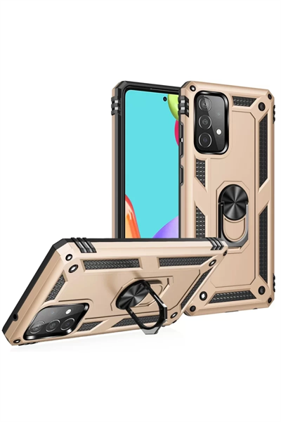 Samsung Galaxy A33 5G Kılıf Sofya Yüzüklü Silikon Kapak - Gold