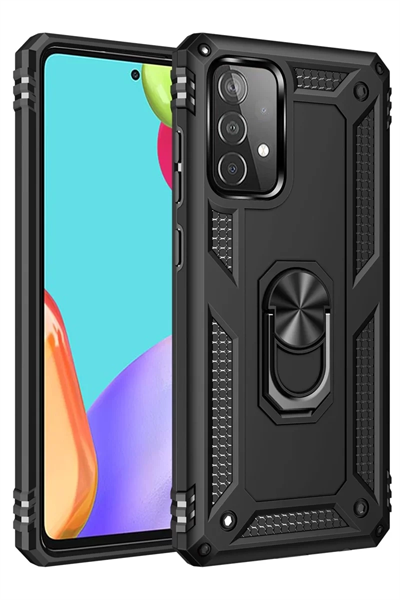 Samsung Galaxy A33 5G Kılıf Sofya Yüzüklü Silikon Kapak - Siyah