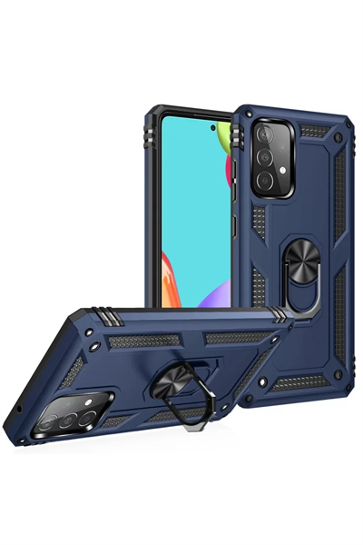 Samsung Galaxy A33 5G Kılıf Sofya Yüzüklü Silikon Kapak - Lacivert