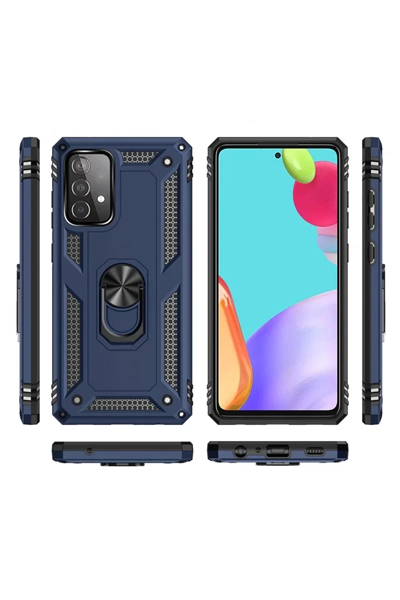 Samsung Galaxy A33 5G Kılıf Sofya Yüzüklü Silikon Kapak - Lacivert