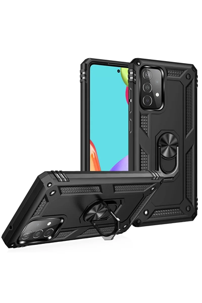 Samsung Galaxy A33 5G Kılıf Sofya Yüzüklü Silikon Kapak - Siyah