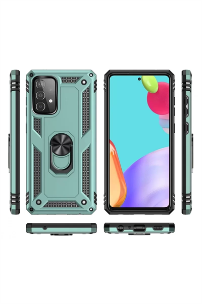 Samsung Galaxy A33 5G Kılıf Sofya Yüzüklü Silikon Kapak - Yeşil