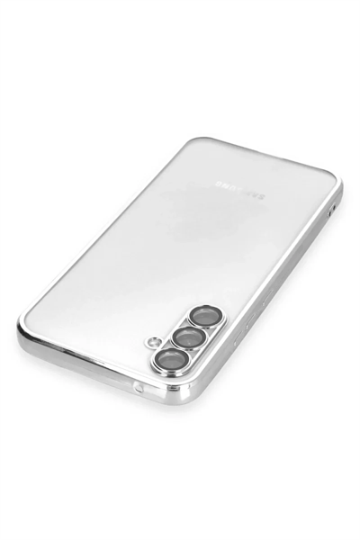 Samsung Galaxy A34 5G Kılıf Lensli Silikon - Gümüş