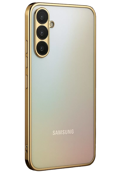 Samsung Galaxy A34 5G Kılıf Lensli Silikon - Gold
