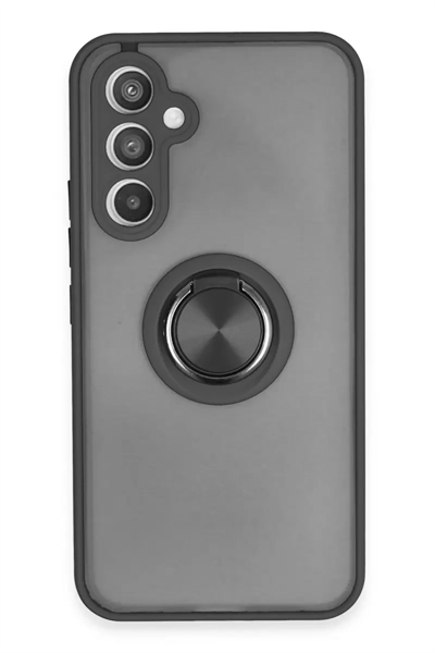 Samsung Galaxy A34 5G Kılıf Montreal Yüzüklü Silikon Kapak - Siyah