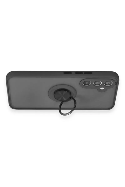 Samsung Galaxy A34 5G Kılıf Montreal Yüzüklü Silikon Kapak - Siyah