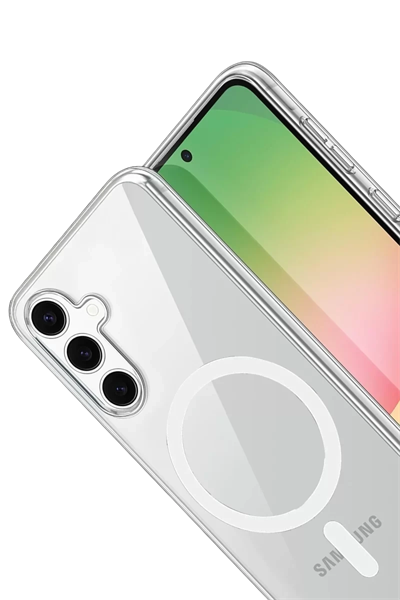 Samsung Galaxy A35 5G Combo Sert Şeffaf Magsafe Kapak - Şeffaf
