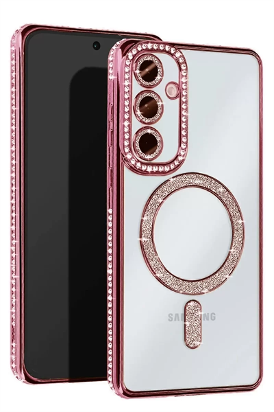 Samsung Galaxy A35 5G Joke Simli Magneticsafe Kılıf - Pembe