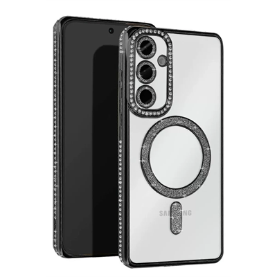 Samsung Galaxy A35 5G Joke Simli Magneticsafe Kılıf - Siyah