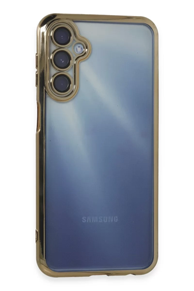 Samsung Galaxy A35 5G Kılıf Lensli Silikon - Gold