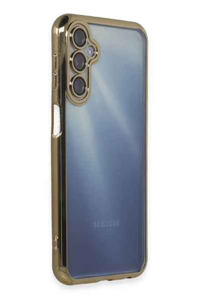 Samsung Galaxy A35 5G Kılıf Lensli Silikon - Gold
