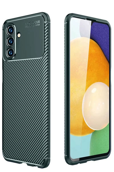 Samsung Galaxy A36 Kılıf Auto Focus Karbon Kapak - Koyu Yeşil