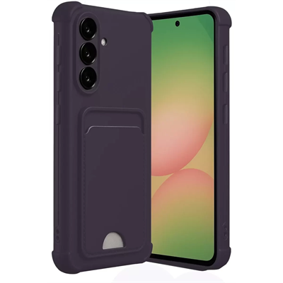 Samsung Galaxy A36 Kılıf Kelvin Kartvizitli Silikon - Derin Mor