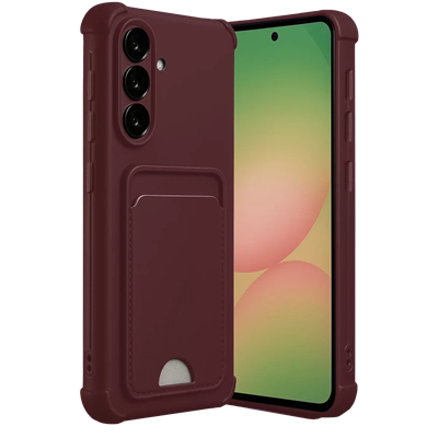 Samsung Galaxy A36 Kılıf Kelvin Kartvizitli Silikon - Bordo