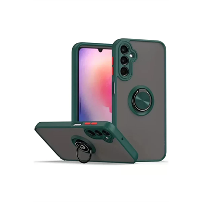 Samsung Galaxy A36 Kılıf Montreal Yüzüklü Silikon Kapak - Yeşil