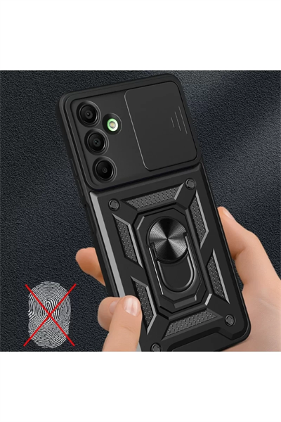Samsung Galaxy A36 Kılıf Pars Lens Yüzüklü Silikon - Kırmızı