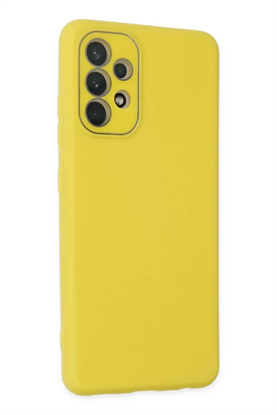Samsung Galaxy A53 5G Kılıf Lansman Glass Kapak - Sarı