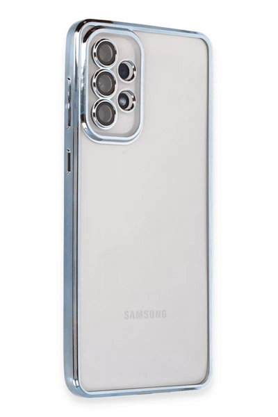 Samsung Galaxy A53 5G Kılıf Lensli Silikon - Açık Mavi