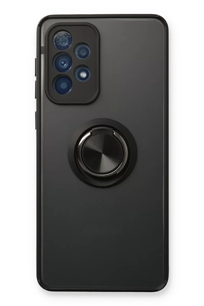 Samsung Galaxy A53 5G Kılıf Montreal Yüzüklü Silikon Kapak - Siyah