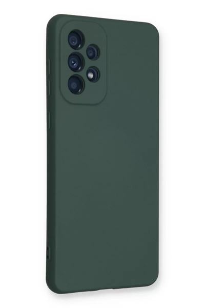 Samsung Galaxy A53 5G Kılıf Nano içi Kadife Silikon - Koyu Yeşil