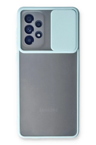 Samsung Galaxy A53 5G Kılıf Palm Buzlu Kamera Sürgülü Silikon - Turkuaz