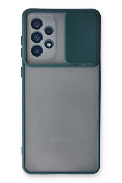 Samsung Galaxy A53 5G Kılıf Palm Buzlu Kamera Sürgülü Silikon - Yeşil