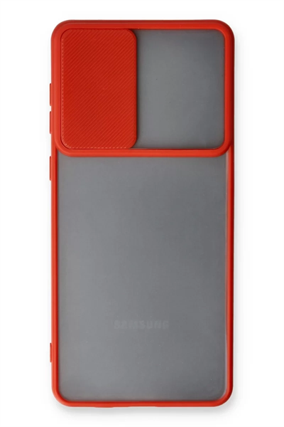 Samsung Galaxy A53 5G Kılıf Palm Buzlu Kamera Sürgülü Silikon - Kırmızı