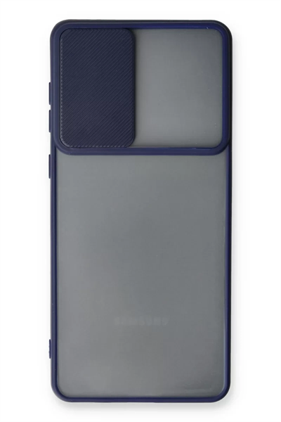Samsung Galaxy A53 5G Kılıf Palm Buzlu Kamera Sürgülü Silikon - Lacivert