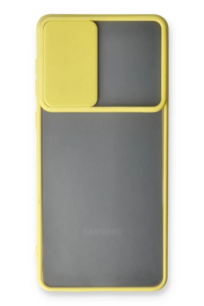 Samsung Galaxy A53 5G Kılıf Palm Buzlu Kamera Sürgülü Silikon - Sarı